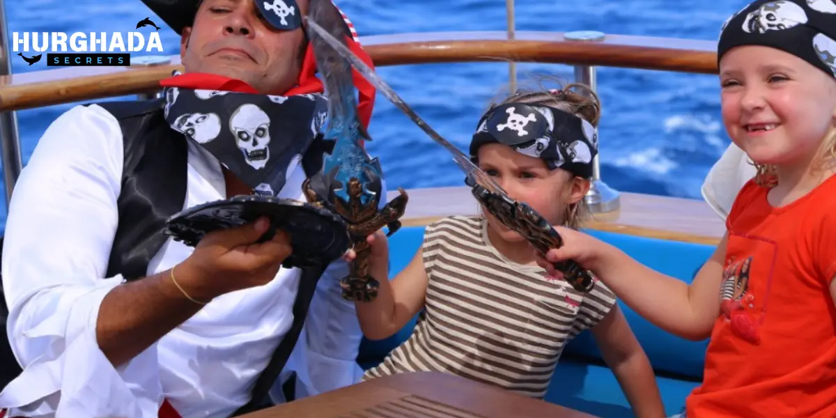 Child with his father in pirate costume