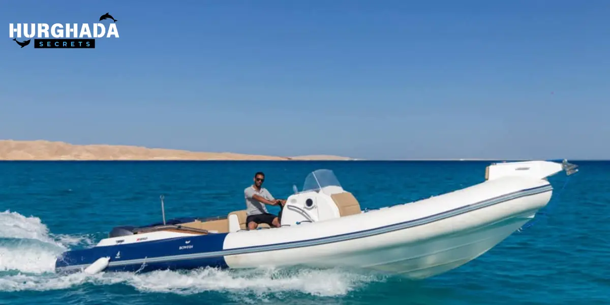 a Man driving a boat