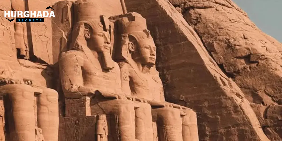Statues of Ramses II at Abu Simbel Temple entrance
